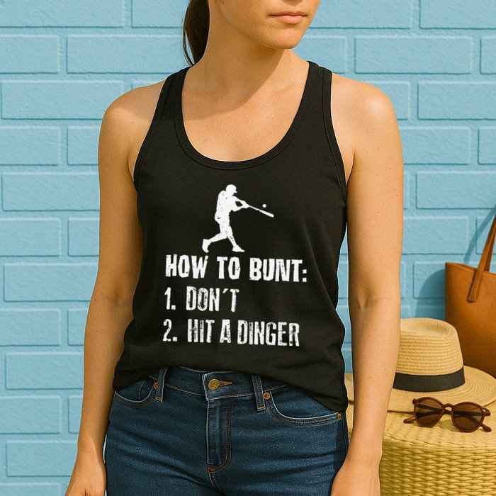 How to bunt don't hit a dinger for a Baseball Womens Tank Top