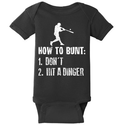 How to bunt don't hit a dinger for a Baseball Baby Bodysuit