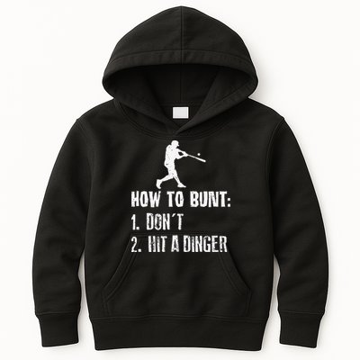 How to bunt don't hit a dinger for a Baseball Kids Hoodie