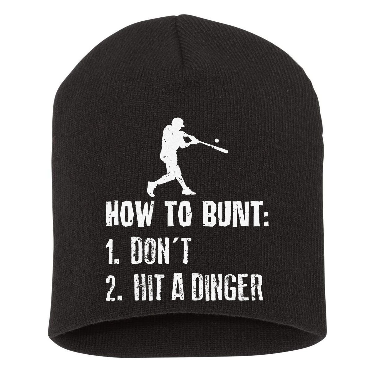 How to bunt don't hit a dinger for a Baseball Short Acrylic Beanie