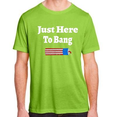 Here To Bang 4th Of July Independence Day Fireworks Adult ChromaSoft Performance T-Shirt