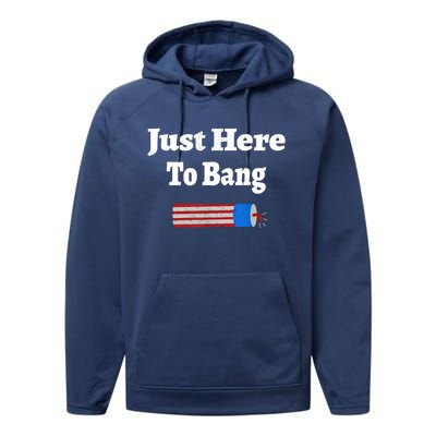 Here To Bang 4th Of July Independence Day Fireworks Performance Fleece Hoodie