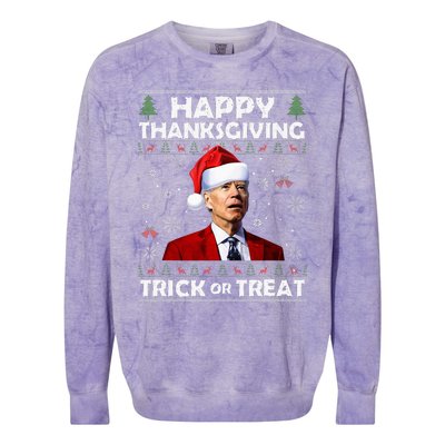 Happy Thanksgiving Biden Ugly Christmas Sweaters  Colorblast Crewneck Sweatshirt