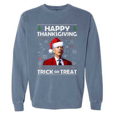 Happy Thanksgiving Biden Ugly Christmas Sweaters  Garment-Dyed Sweatshirt