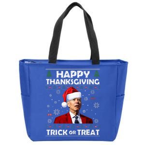 Happy Thanksgiving Biden Ugly Christmas Sweaters  Zip Tote Bag