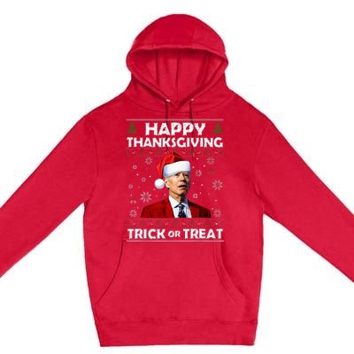 Happy Thanksgiving Biden Ugly Christmas Sweaters  Premium Pullover Hoodie