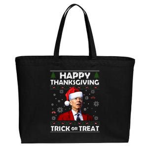 Happy Thanksgiving Biden Ugly Christmas Sweaters  Cotton Canvas Jumbo Tote