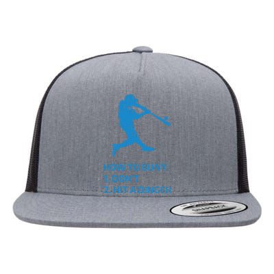 How To Bunt Don't Hit A Dinger Funny Baseball Sarcasm Player Flat Bill Trucker Hat