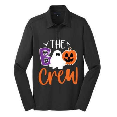 Halloween The Boo Crew For Adults Trick Or Treating Silk Touch Performance Long Sleeve Polo