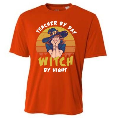 Halloween Teacher By Day Witch By Night Teacher Witch Meaningful Gift Cooling Performance Crew T-Shirt