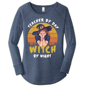 Halloween Teacher By Day Witch By Night Teacher Witch Meaningful Gift Women's Perfect Tri Tunic Long Sleeve Shirt