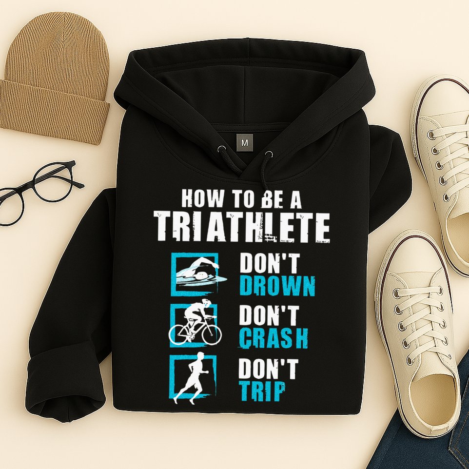 How To Be A Triathlete Triathlon Swimming Running Cycling Hoodie