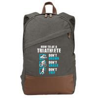 How To Be A Triathlete Triathlon Swimming Running Cycling Cotton Canvas Backpack