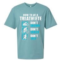 How To Be A Triathlete Triathlon Swimming Running Cycling Sueded Cloud Jersey T-Shirt
