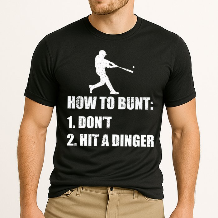 How To Bunt Dont Hit A Dinger Funny Baseball Cooling Performance Crew T-Shirt
