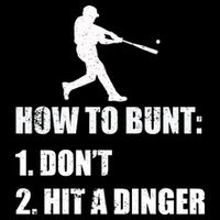 How To Bunt Dont Hit A Dinger Funny Baseball Hoodie