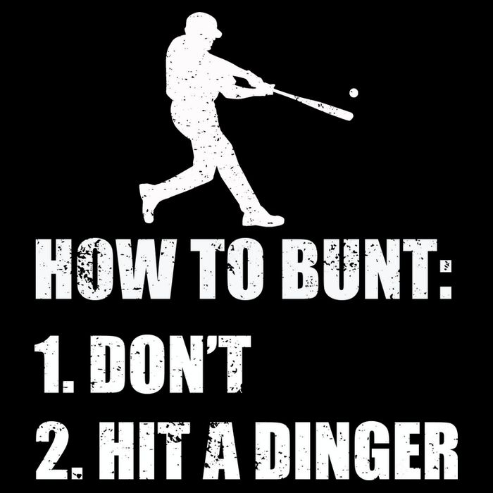 How To Bunt Dont Hit A Dinger Funny Baseball Hoodie