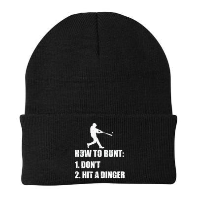 How To Bunt Dont Hit A Dinger Funny Baseball Beanie