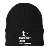 How To Bunt Dont Hit A Dinger Funny Baseball Beanie
