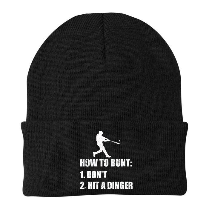 How To Bunt Dont Hit A Dinger Funny Baseball Beanie