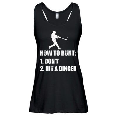 How To Bunt Dont Hit A Dinger Funny Baseball Ladies Essential Flowy Tank