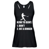 How To Bunt Dont Hit A Dinger Funny Baseball Ladies Essential Flowy Tank