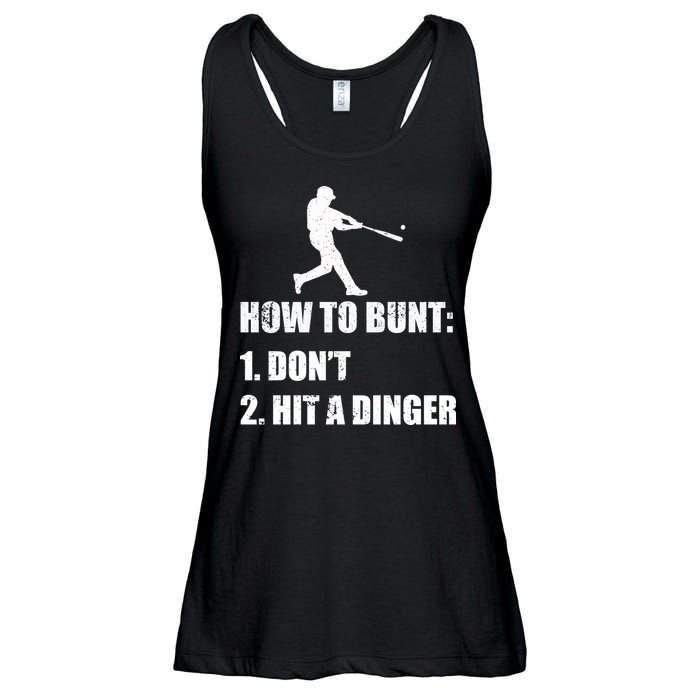 How To Bunt Dont Hit A Dinger Funny Baseball Ladies Essential Flowy Tank