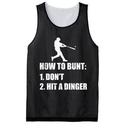 How To Bunt Dont Hit A Dinger Funny Baseball Mesh Reversible Basketball Jersey Tank
