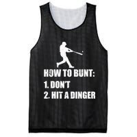 How To Bunt Dont Hit A Dinger Funny Baseball Mesh Reversible Basketball Jersey Tank