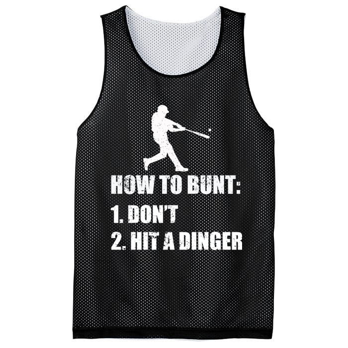 How To Bunt Dont Hit A Dinger Funny Baseball Mesh Reversible Basketball Jersey Tank