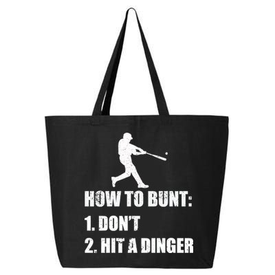 How To Bunt Dont Hit A Dinger Funny Baseball 25L Jumbo Tote