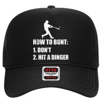 How To Bunt Dont Hit A Dinger Funny Baseball Hat