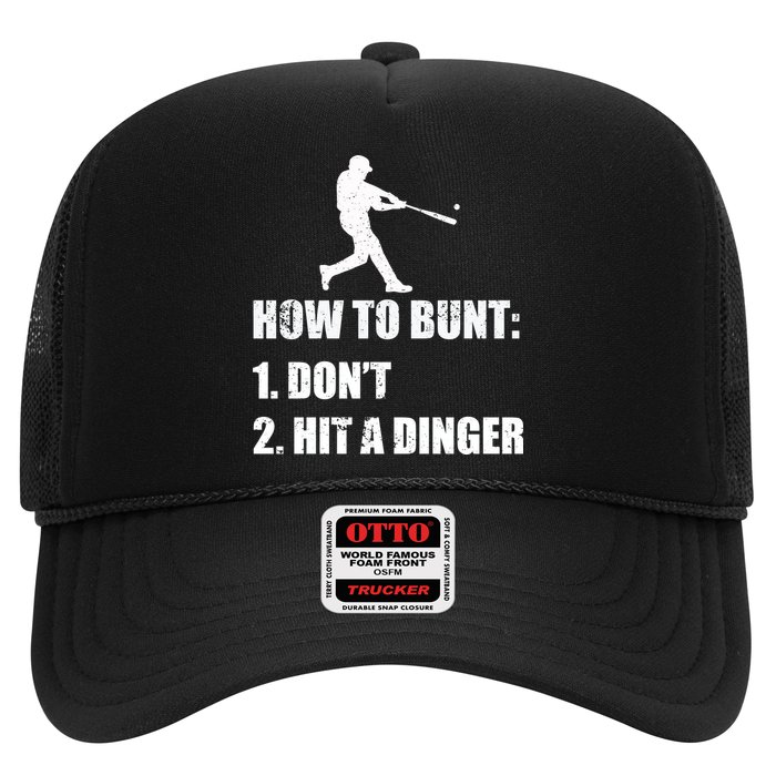 How To Bunt Dont Hit A Dinger Funny Baseball Hat
