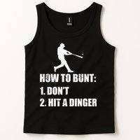 How To Bunt Dont Hit A Dinger Funny Baseball Tank Top