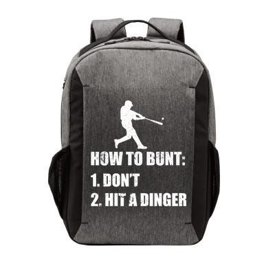 How To Bunt Dont Hit A Dinger Funny Baseball Vector Backpack