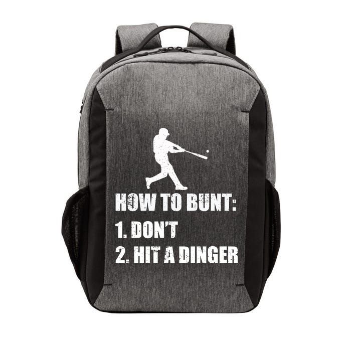 How To Bunt Dont Hit A Dinger Funny Baseball Vector Backpack