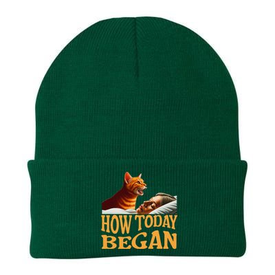 How Today Began Cat Woke Me Early Again Cat Alarm Knit Cap Winter Beanie