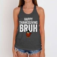 Happy Thanksgiving Bruh Funny Turkey Bruh Women's Knotted Racerback Tank