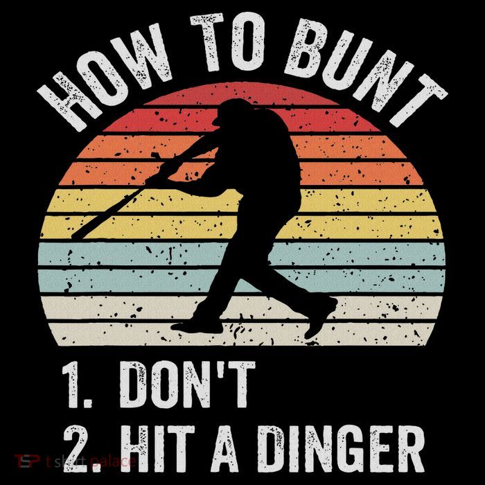How To Bunt Don't Hit A Dinger Funny Baseball Player Premium T-Shirt