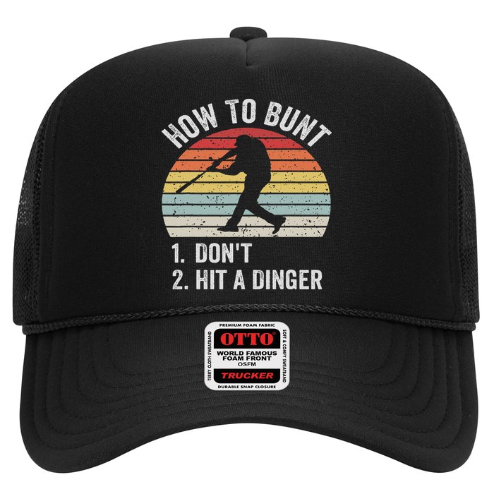 How To Bunt Don't Hit A Dinger Funny Baseball Player Trucker Hat