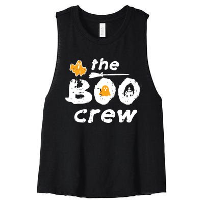 Halloween The Boo Crew Matching Costume Squad Women Women's Racerback Cropped Tank