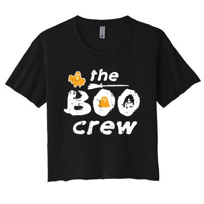 Halloween The Boo Crew Matching Costume Squad Women Women's Crop Top Tee