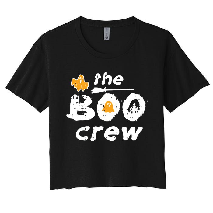 Halloween The Boo Crew Matching Costume Squad Women Women's Crop Top Tee