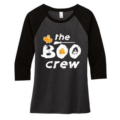 Halloween The Boo Crew Matching Costume Squad Women Women's Tri-Blend 3/4-Sleeve Raglan Shirt