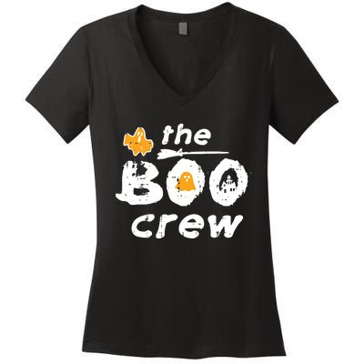 Halloween The Boo Crew Matching Costume Squad Women Women's V-Neck T-Shirt