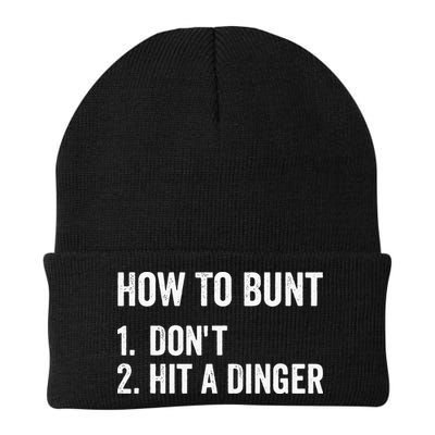 How To Bunt Dont Hit A Dinger Funny Baseball Softball Beanie