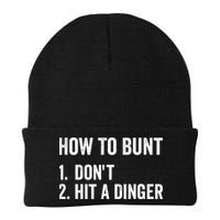 How To Bunt Dont Hit A Dinger Funny Baseball Softball Beanie