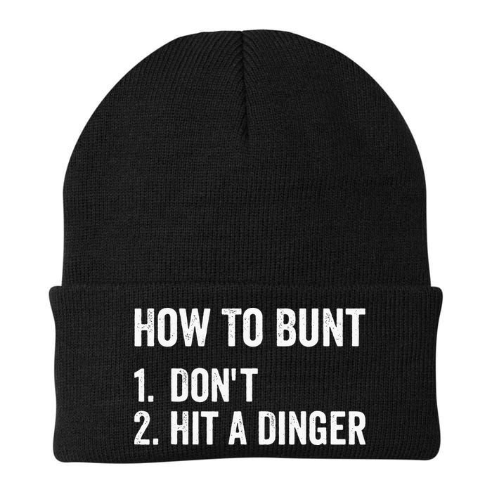 How To Bunt Dont Hit A Dinger Funny Baseball Softball Beanie