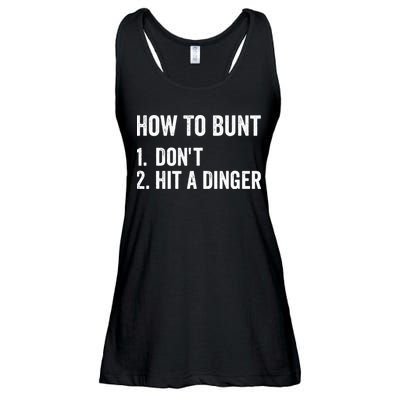 How To Bunt Dont Hit A Dinger Funny Baseball Softball Ladies Essential Flowy Tank