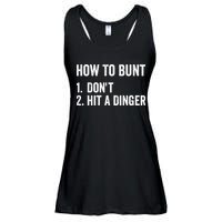 How To Bunt Dont Hit A Dinger Funny Baseball Softball Ladies Essential Flowy Tank